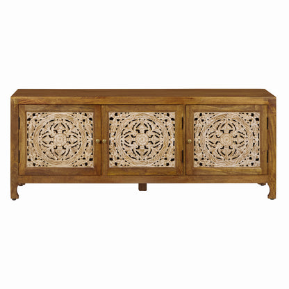 Marisol 65 Inch 3 Door Accent TV Stand - Brown