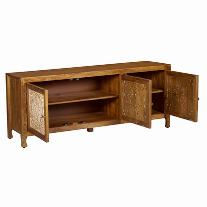 Marisol 65 Inch 3 Door Accent TV Stand - Brown