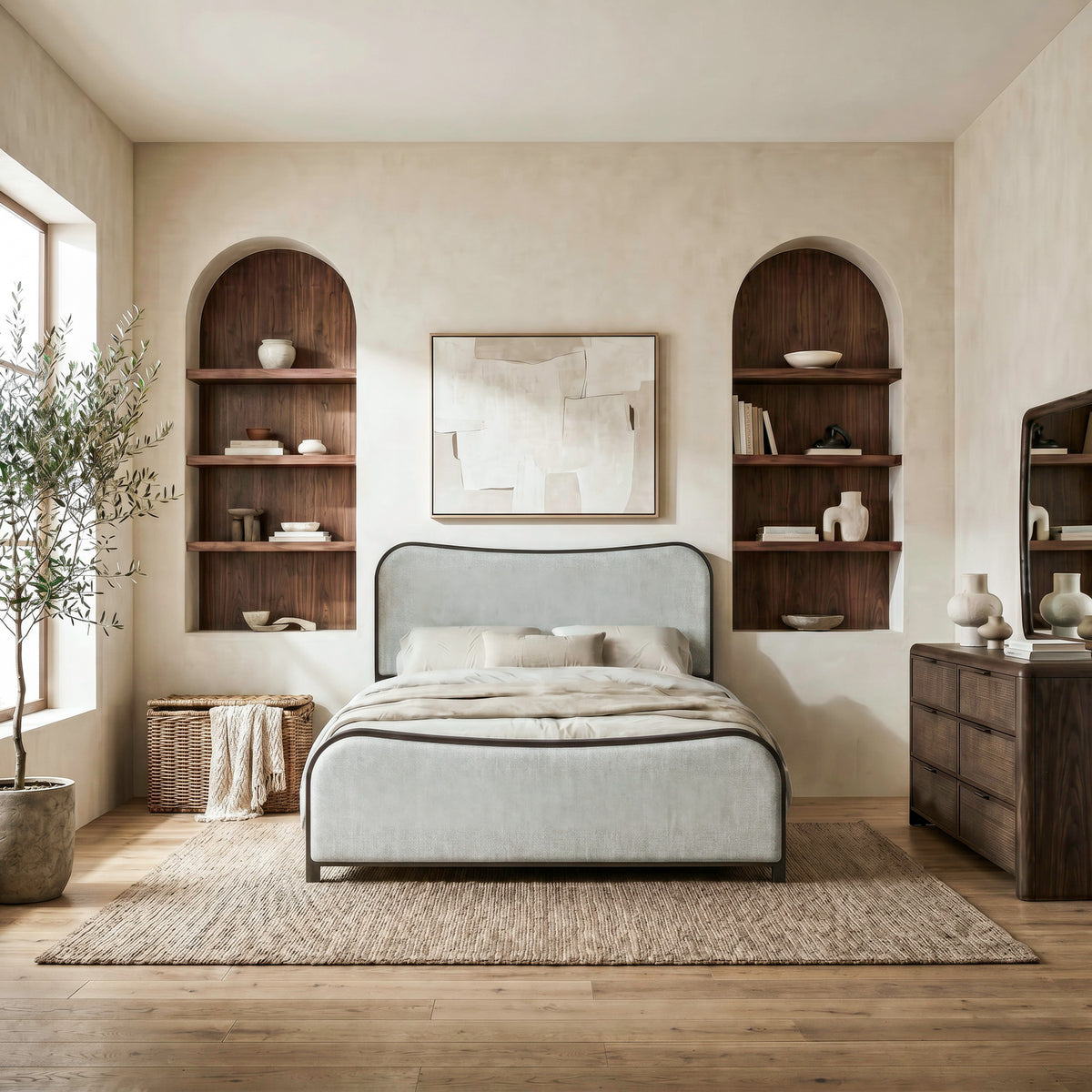 Skye View Queen Uph Bed, Dresser & Mirror