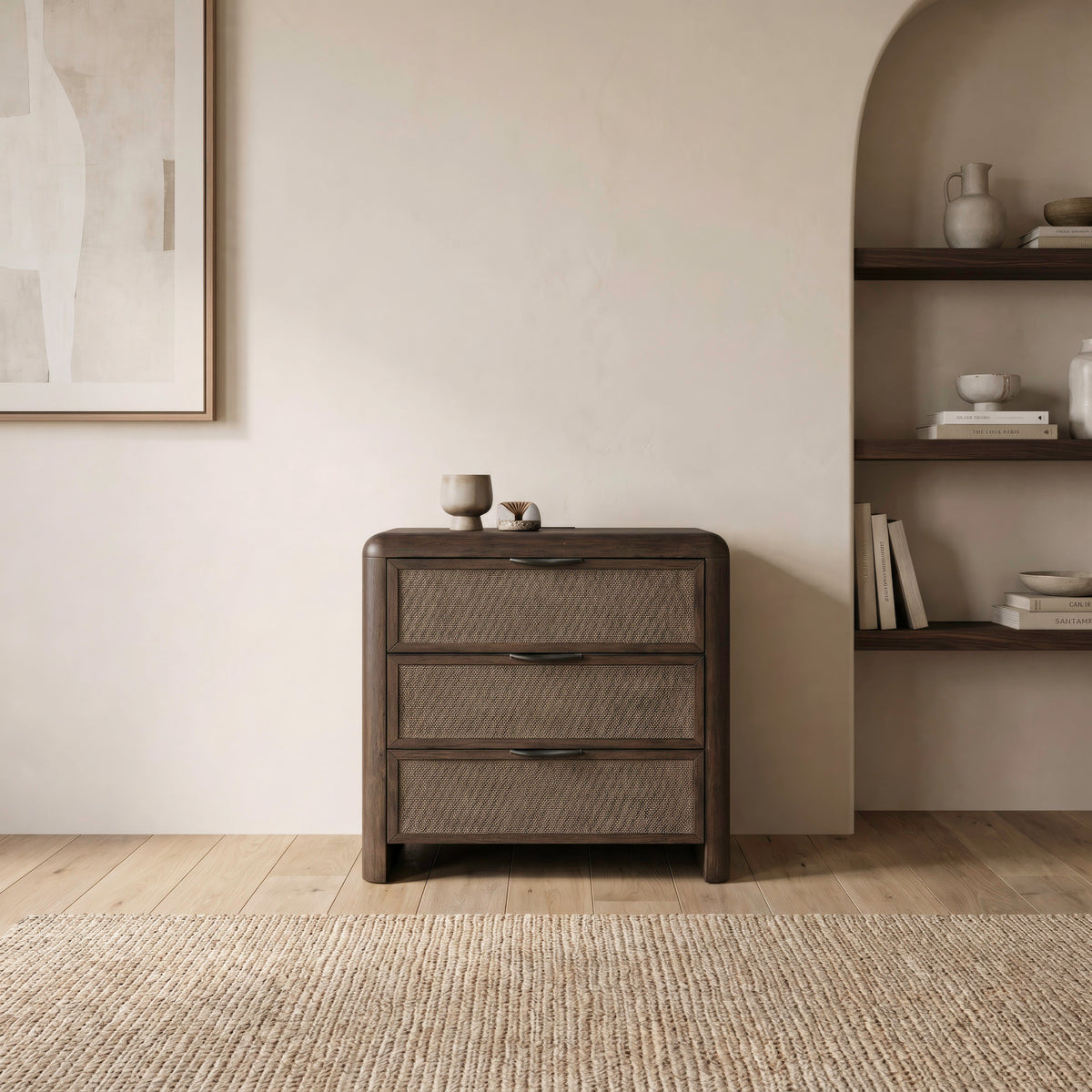 Skye View 3 Drawer Nightstand w/ Charging Station