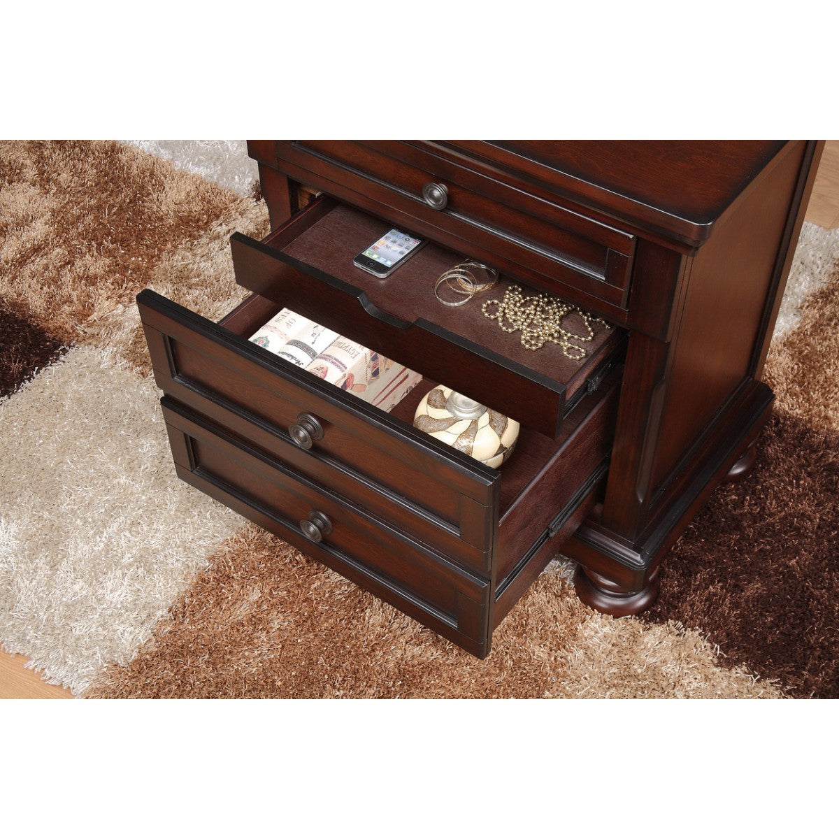Cumberland Night Stand, Hidden Drawer