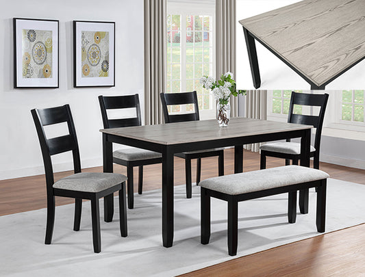 Lester 6-Pk Dining W/Bench L.Grey (2231SET-LG)
