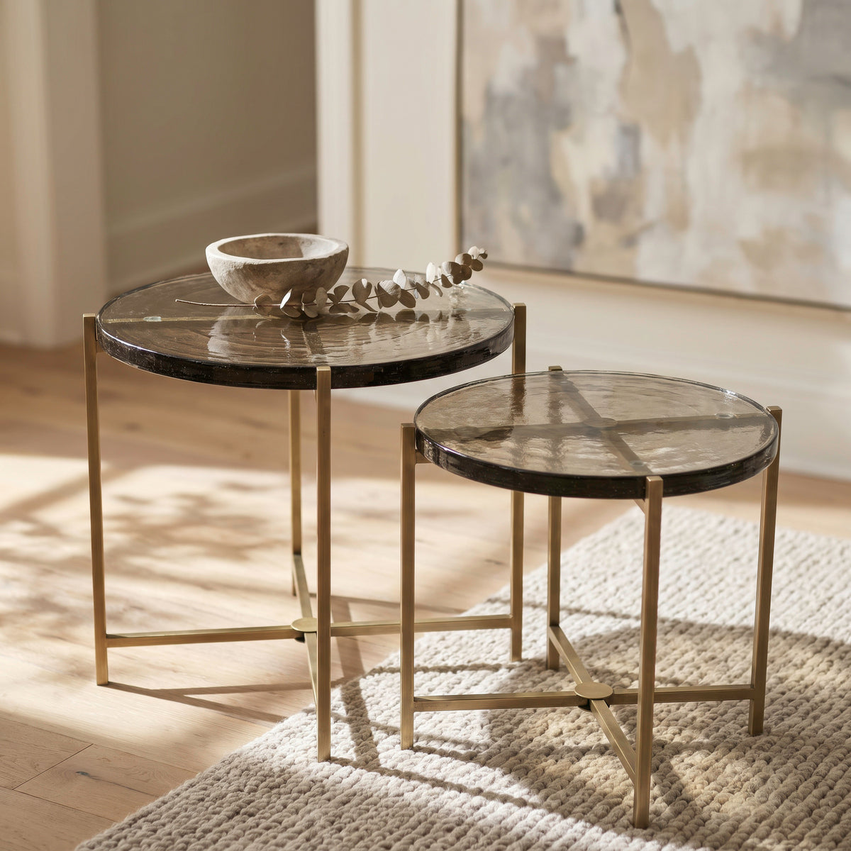Halo Cast Glass Nesting Tables