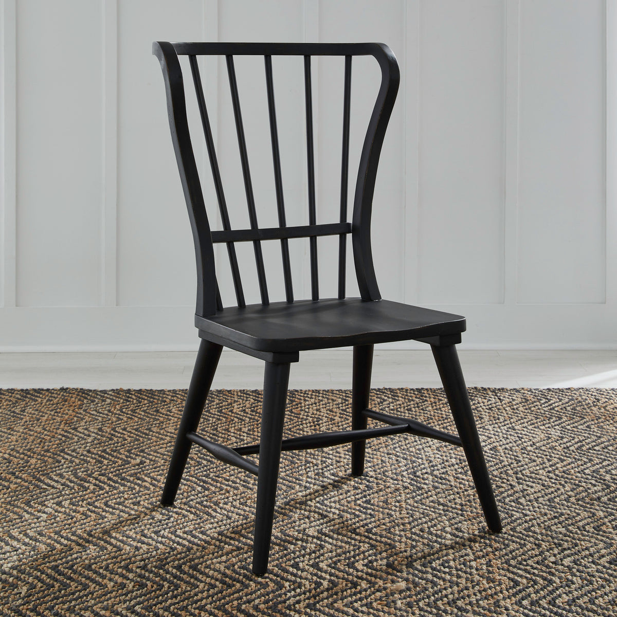 River Place Windsor Back Side Chair - Black (RTA)