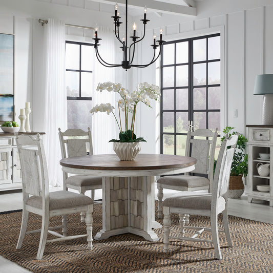 River Place 5 Piece Pedestal Table Set