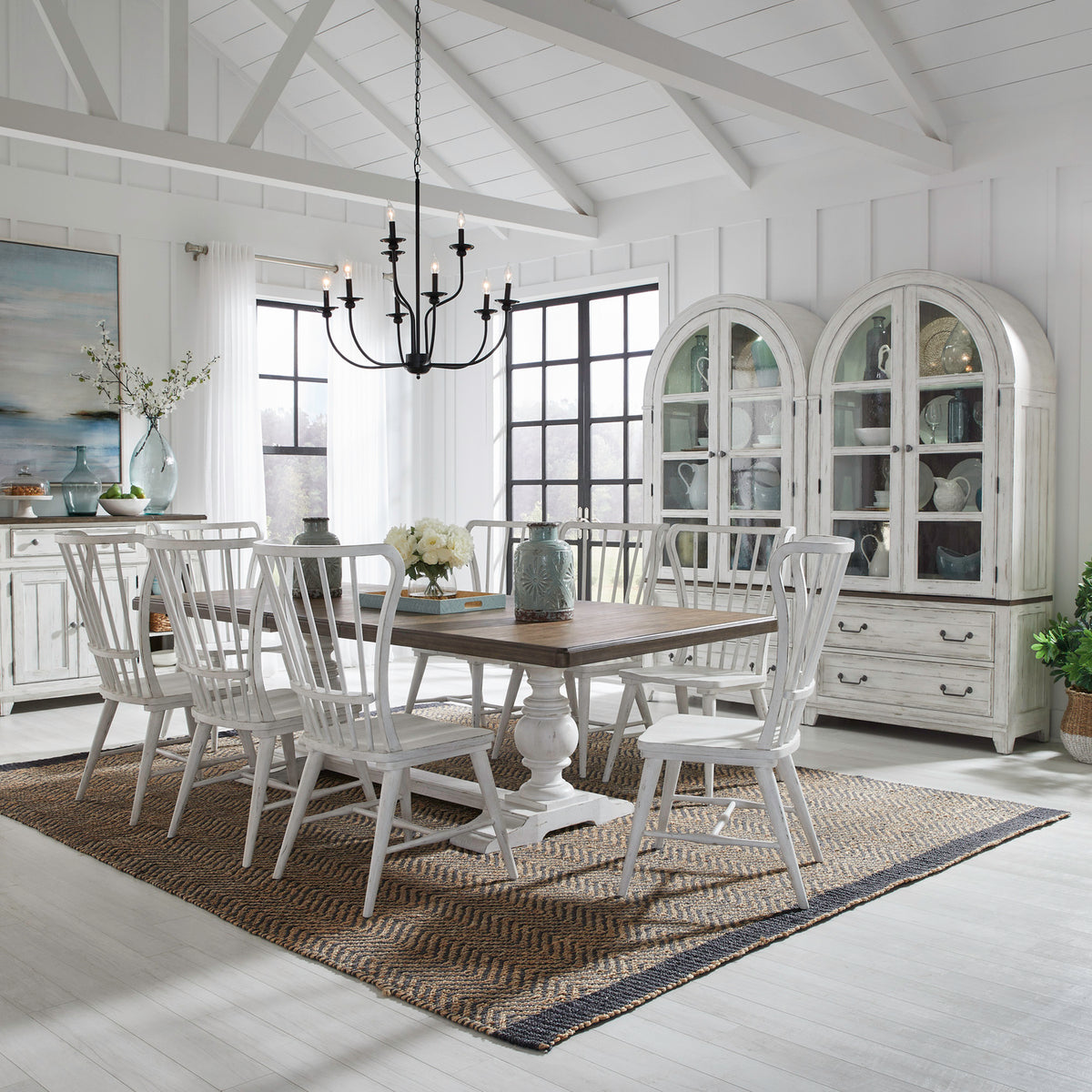 River Place 9 Piece Trestle Table Set