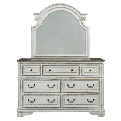 Magnolia Manor Queen Panel Bed, Dresser & Mirror, Chest Bedroom Set