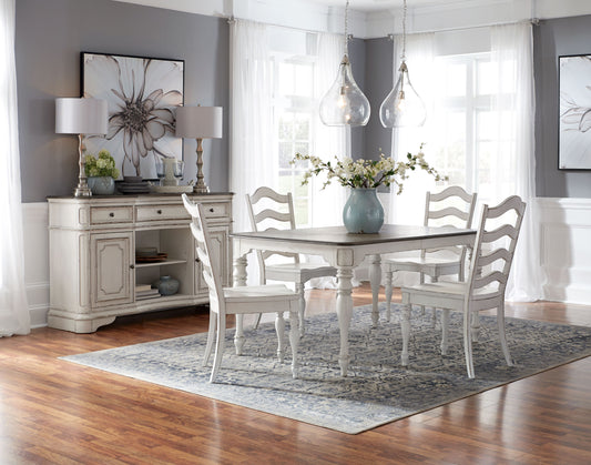 Magnolia Manor 5 Piece Leg Table Set