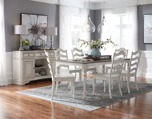 Magnolia Manor 7 Piece Leg Table Set