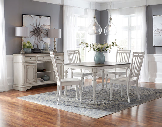 Magnolia Manor Opt 5 Piece Leg Table Set