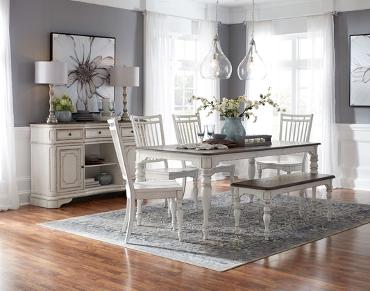Magnolia Manor Opt 6 Piece Leg Table Set