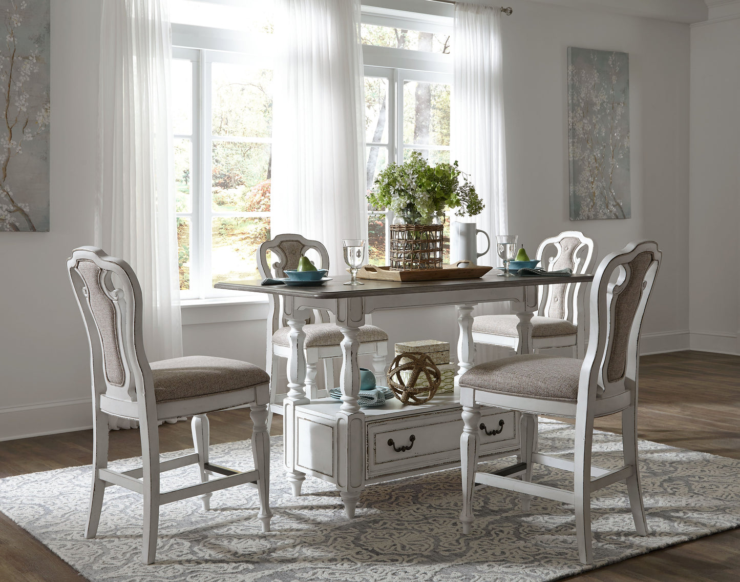 Magnolia Manor 5 Piece Gathering Table Set