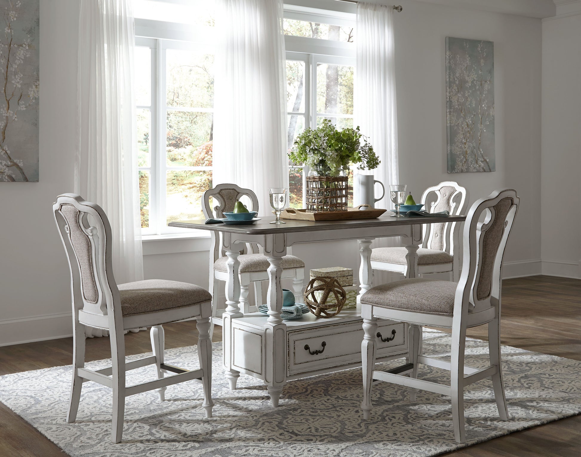 Magnolia Manor 5 Piece Gathering Table Set
