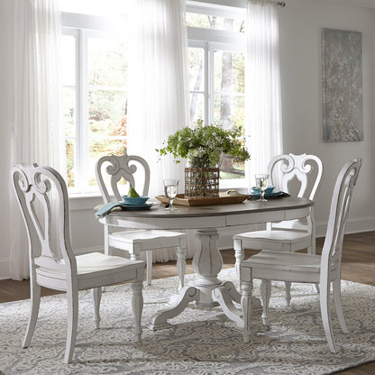 Magnolia Manor 5 Piece Pedestal Table Set