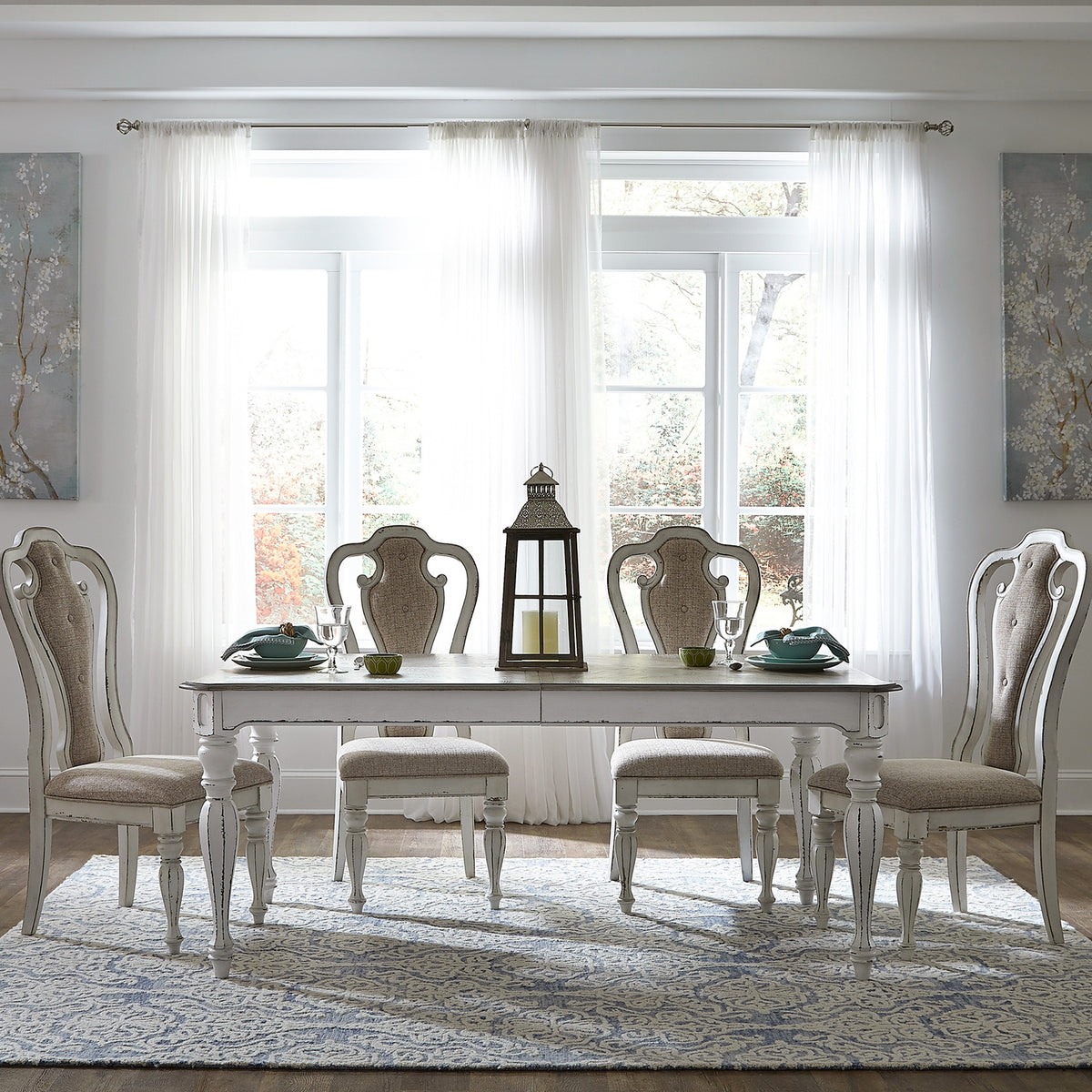 Magnolia Manor 5 Piece Rectangular Table Set (244-DR-5RLS)