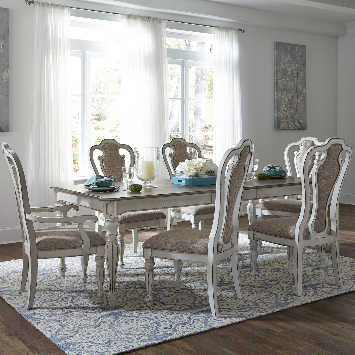 Magnolia Manor 7 Piece Rectangular Table Set (244-DR-7RLS)