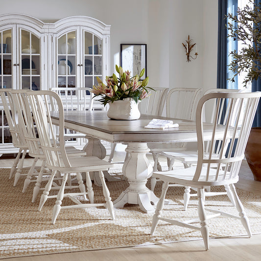 Magnolia Manor 9 Piece Double Pedestal Table Set