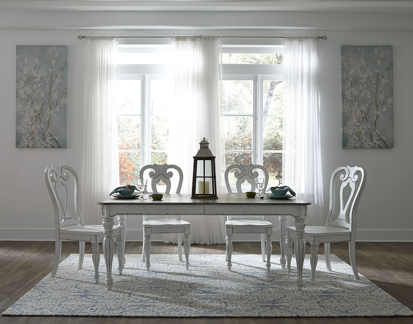 Magnolia Manor Opt 5 Piece Leg Table Set