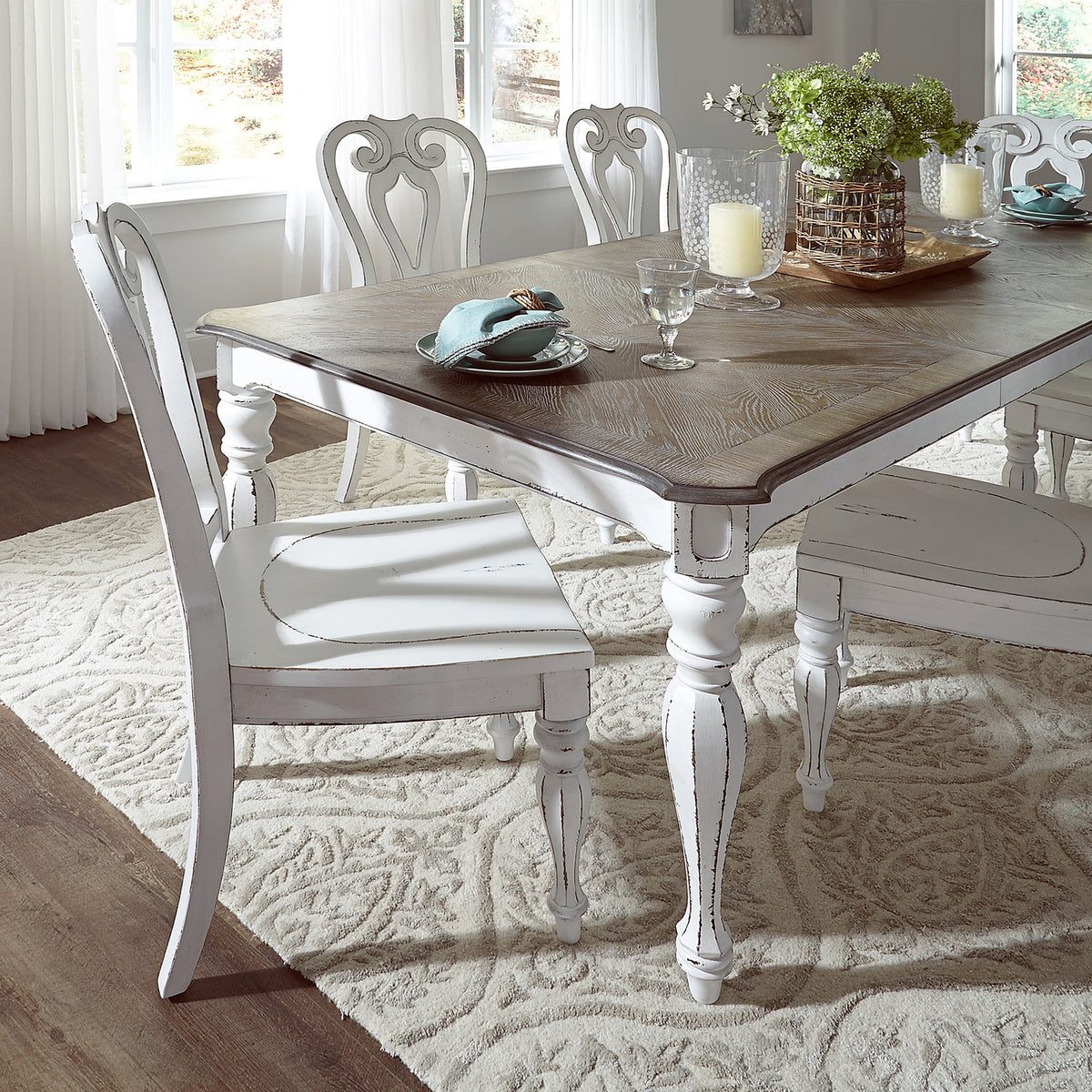Magnolia Manor Opt 7 Piece Rectangular Table Set (244-DR-O7RLS)