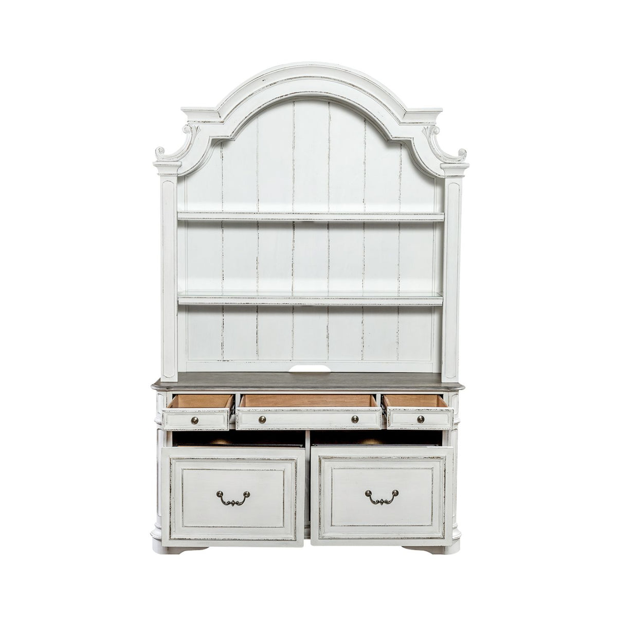 Magnolia Manor Opt Credenza & Hutch