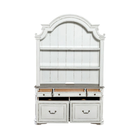 Magnolia Manor Opt Credenza & Hutch