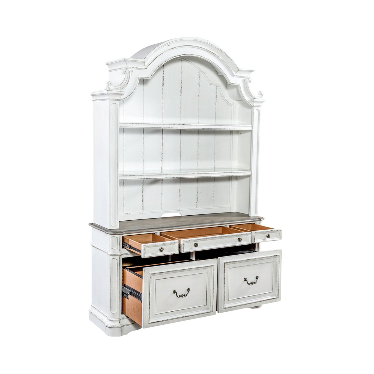 Magnolia Manor Opt Credenza & Hutch