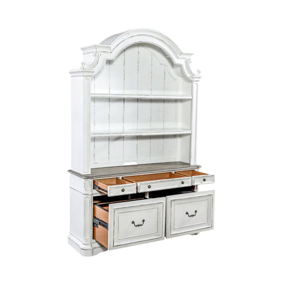 Magnolia Manor Opt Credenza & Hutch