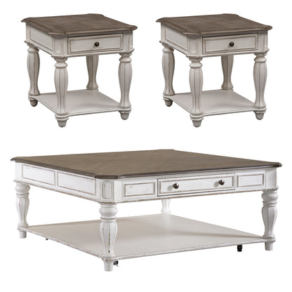 Magnolia Manor 3 Piece Set (1-Cocktail 2-End Tables) (244-OT-A3PCS)