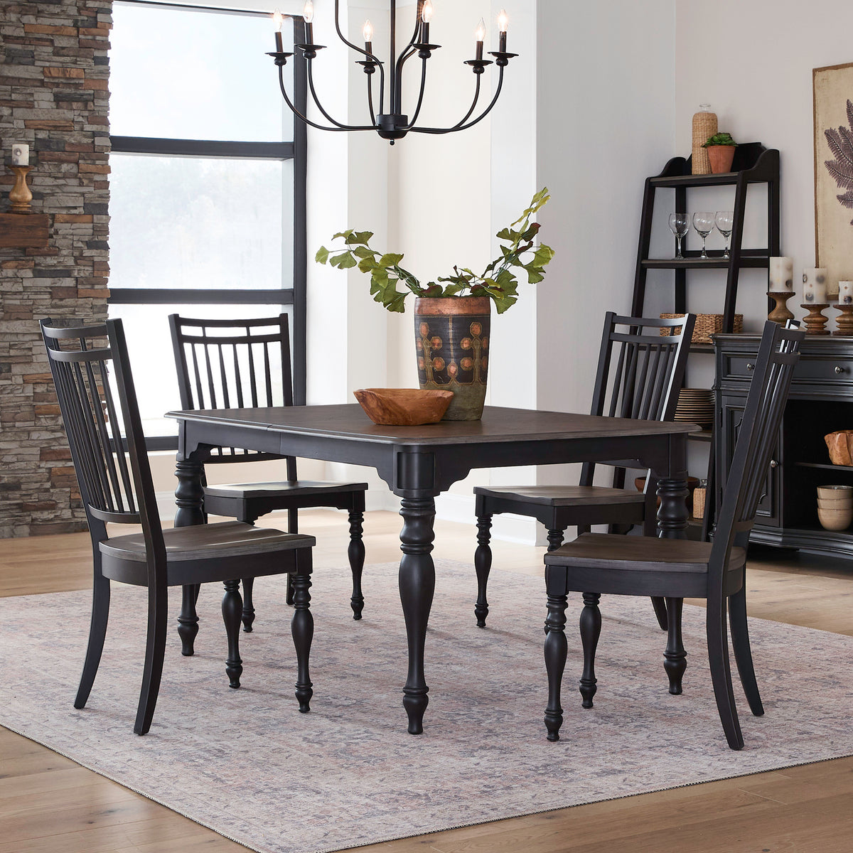 Magnolia Manor Opt 5 Piece Leg Table Set
