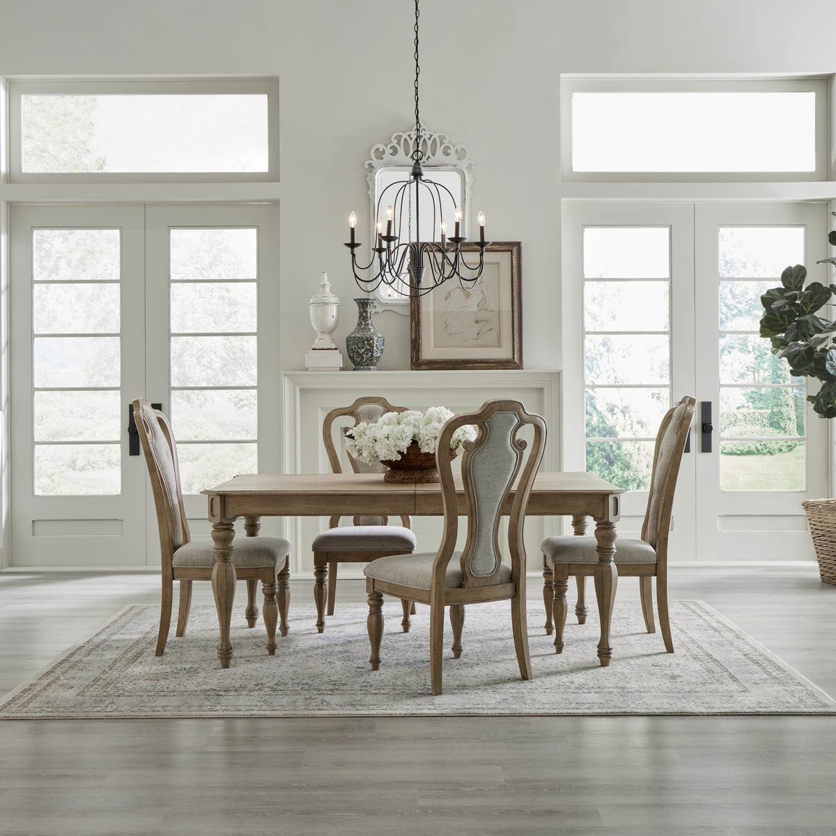 Magnolia Manor 5 Piece Rectangular Table Set (244N-DR-5RLS)