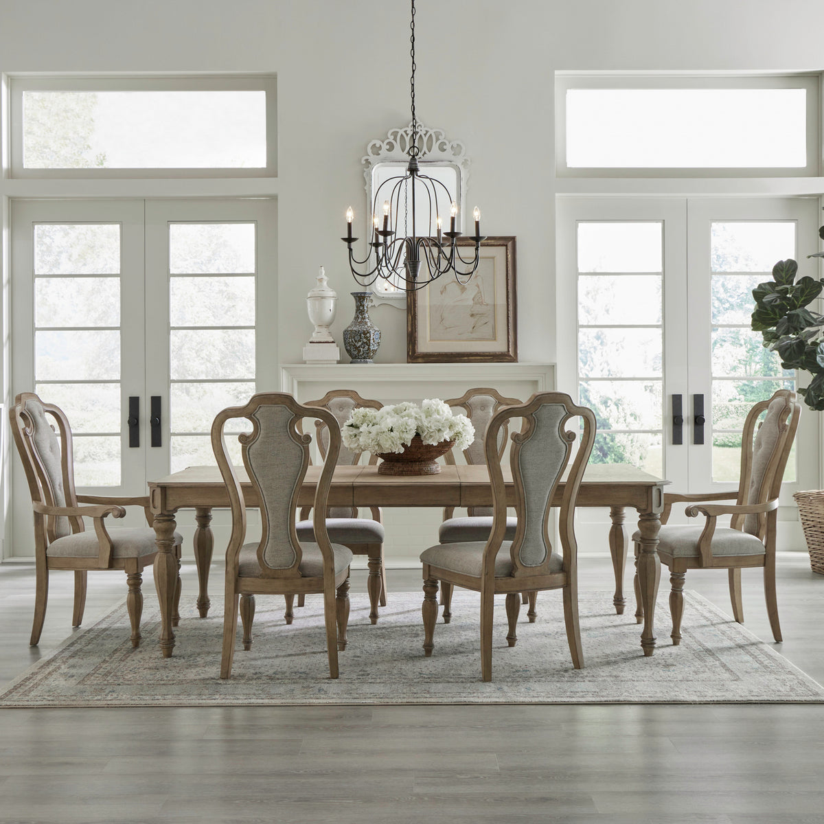 Magnolia Manor Opt 7 Piece Rectangular Table Set (244N-DR-O7RLS)