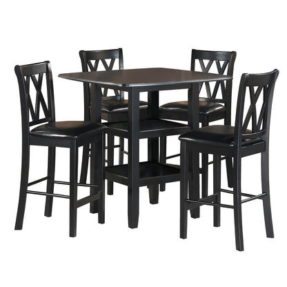 Norman 5-Piece Pack Counter Height Set - Black