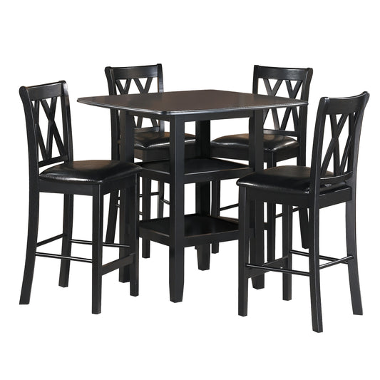 Norman 5-Piece Pack Counter Height Set - Black