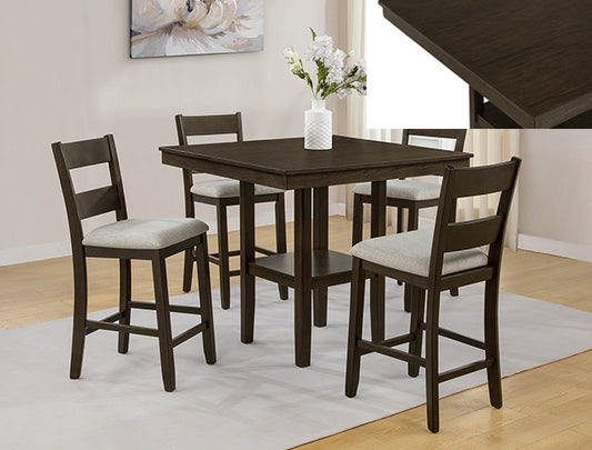 Lester 5-Pk Ctr Ht Table Set Brown (2631SET-BRN)