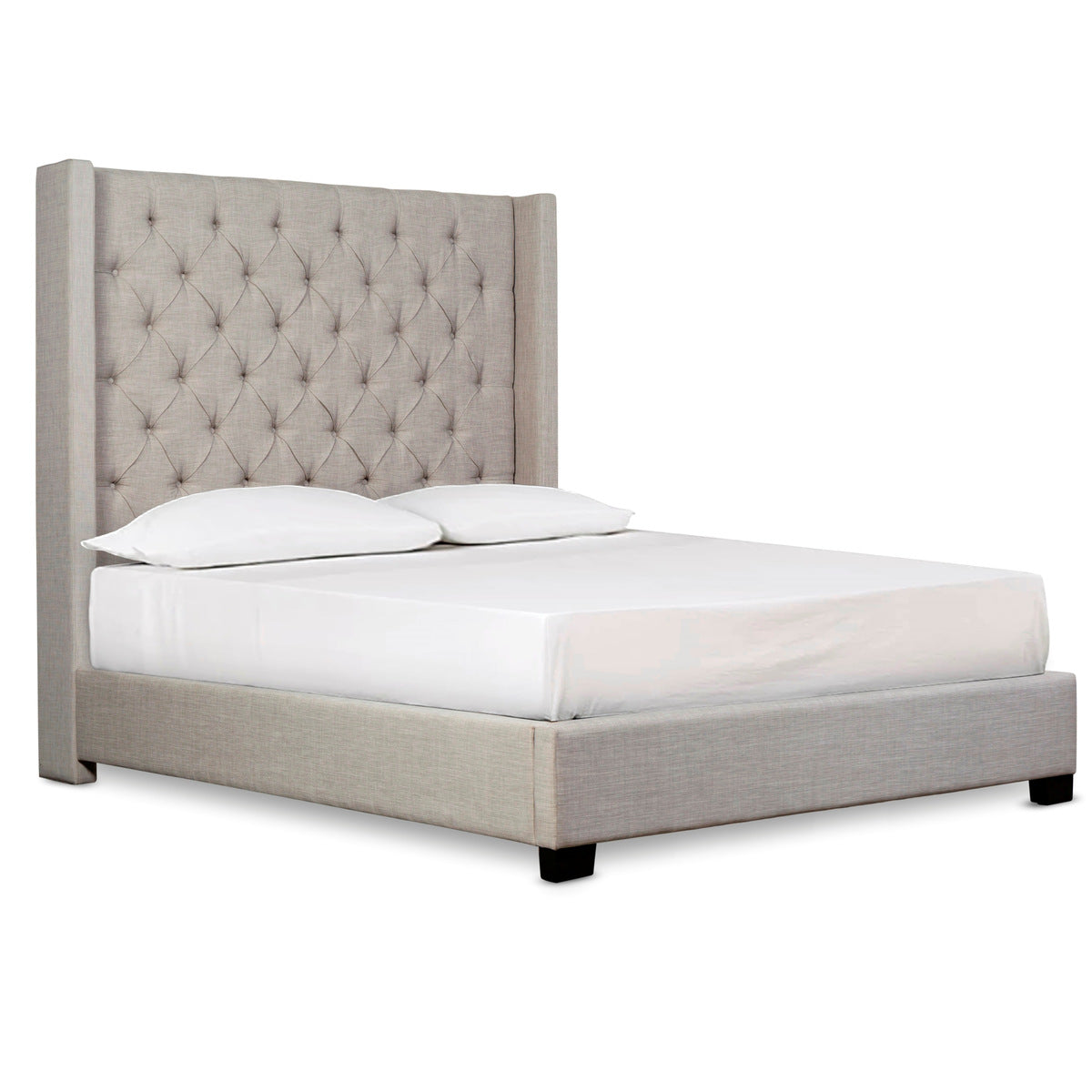 Naples Bed With Gray Fabric