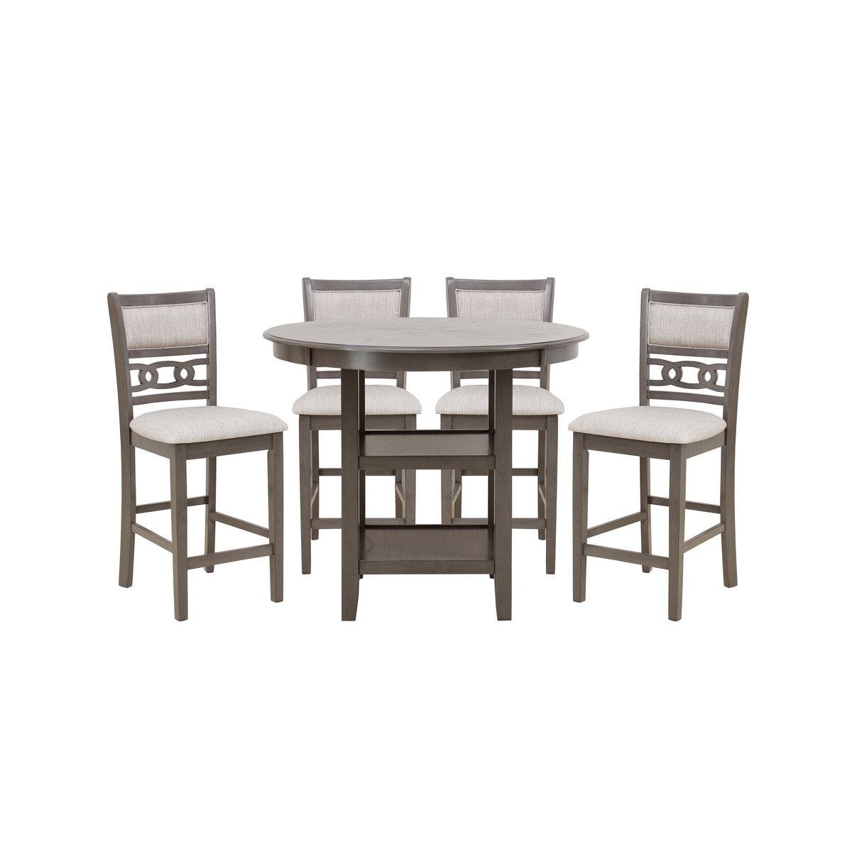 5Pc Pack Counter Height Set, Gray Mindy