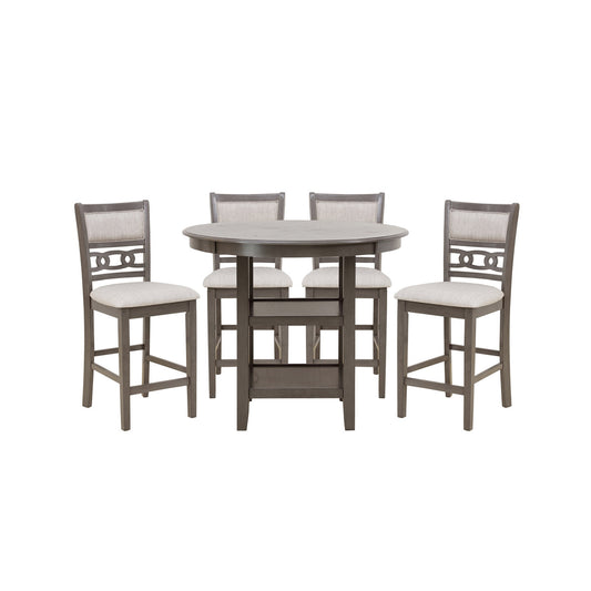 5Pc Pack Counter Height Set, Gray Mindy