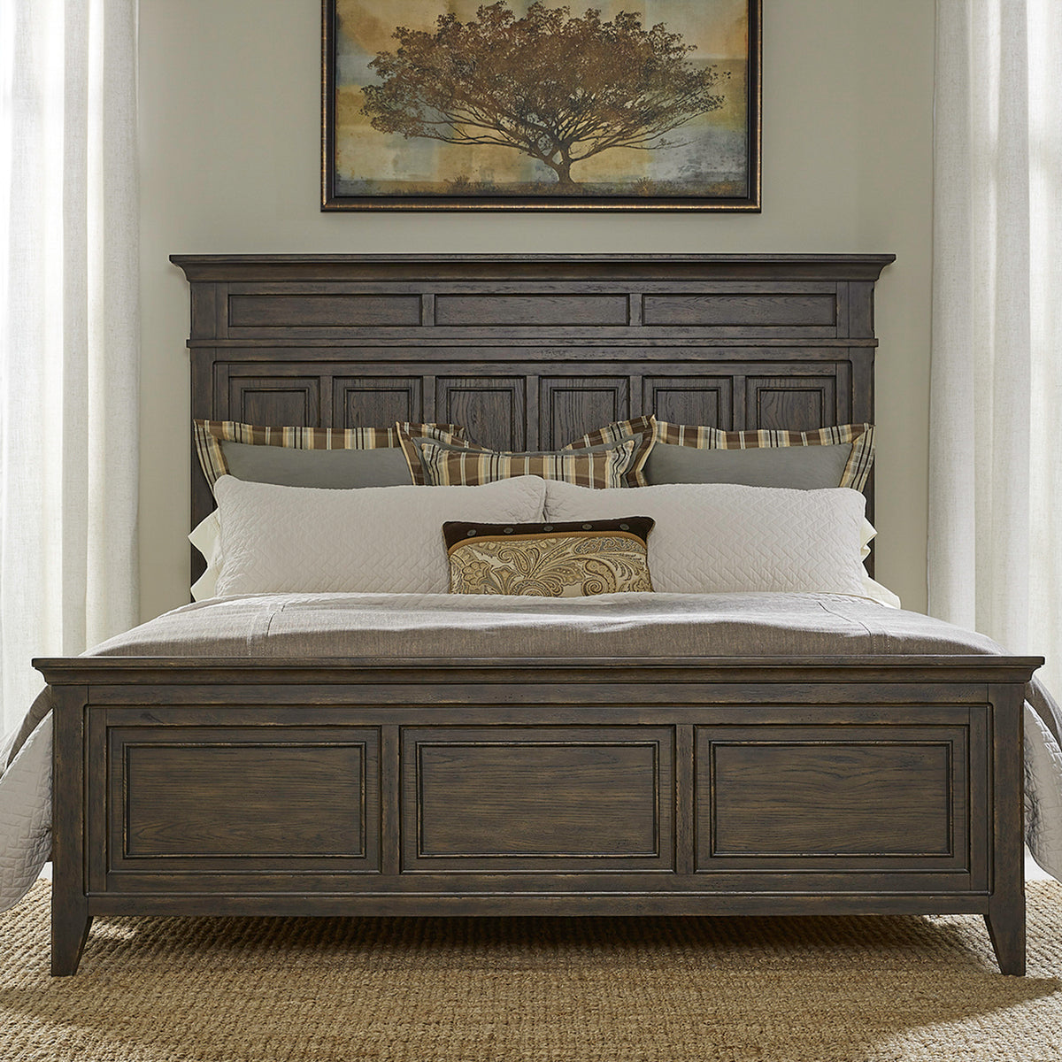 Paradise Valley Queen Panel Bed, 2 Bedside Chests