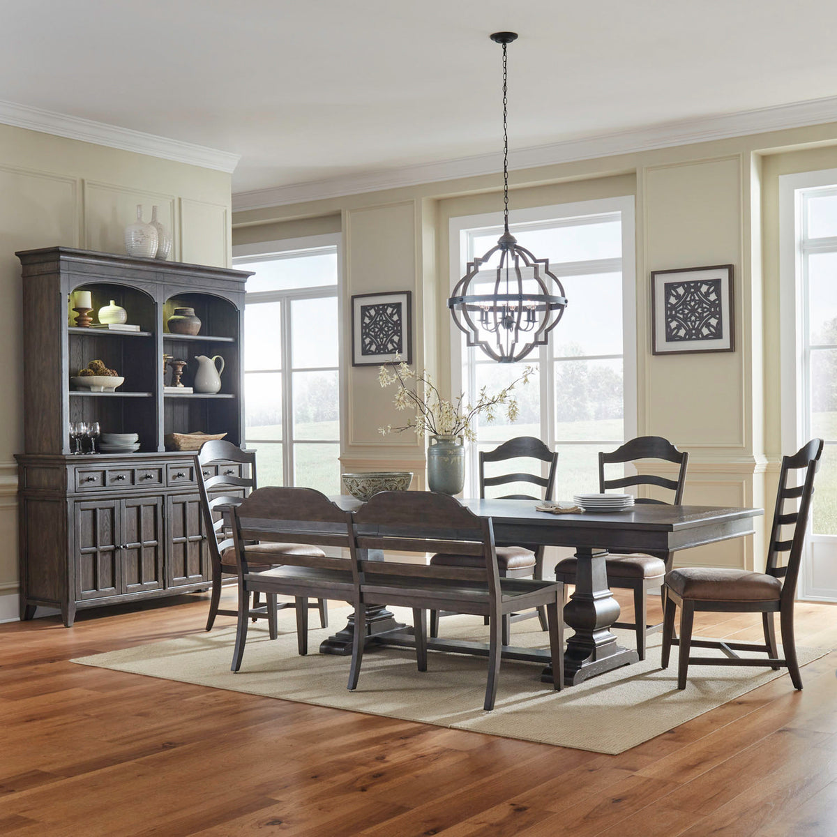 Paradise Valley 6 Piece Trestle Table Set