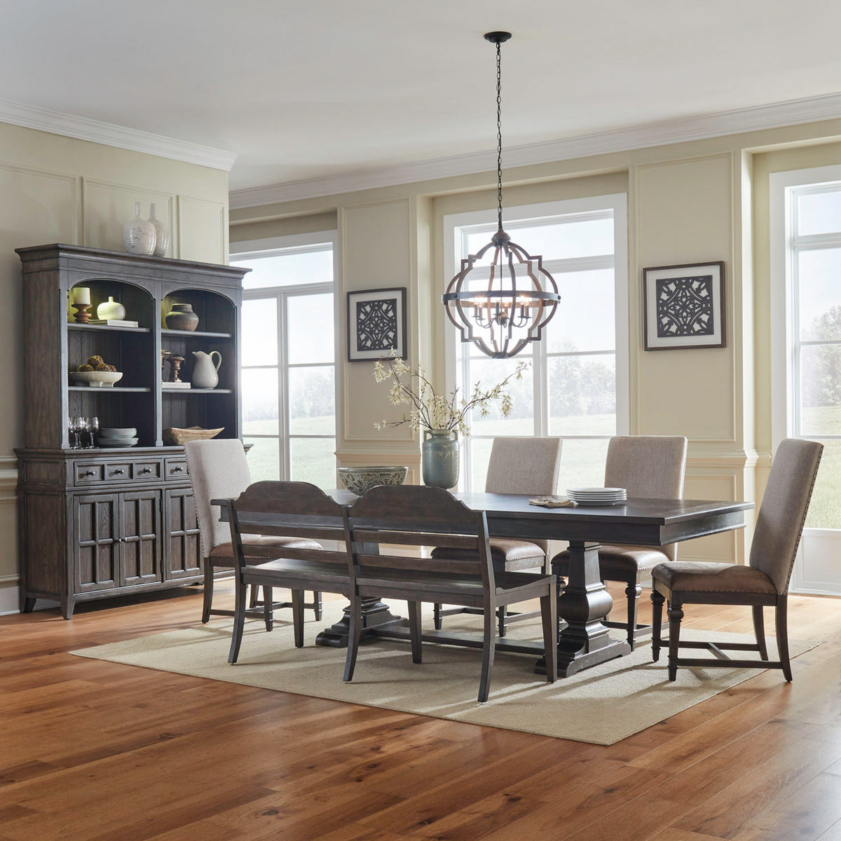Paradise Valley Opt 6 Piece Trestle Table Set