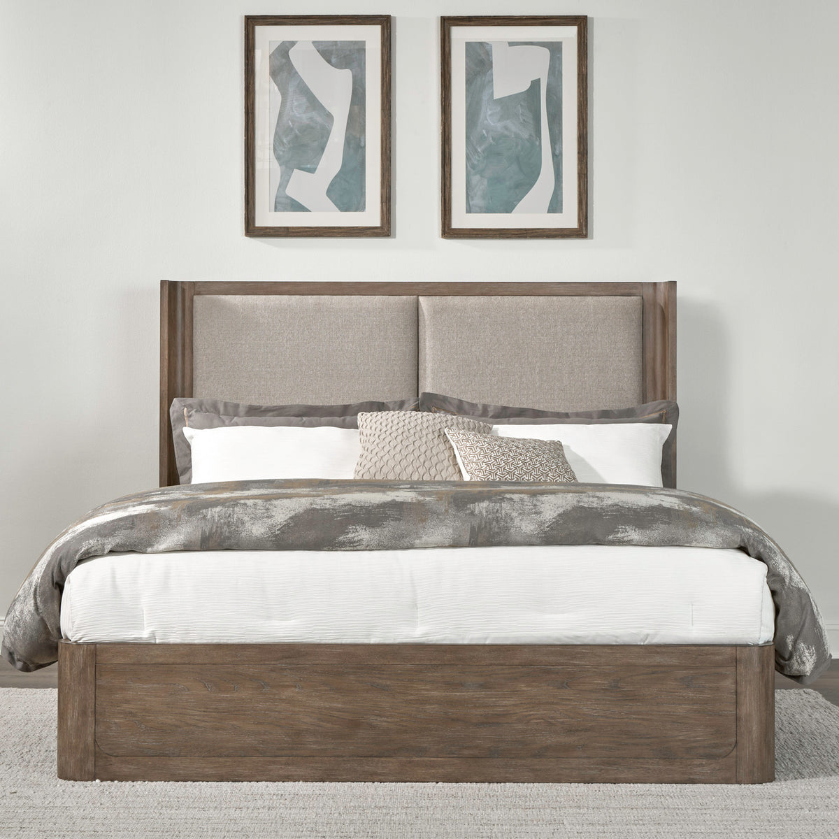 South Bend Queen Shelter Bed, 2 Night Stands