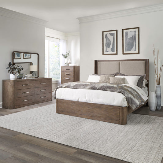 South Bend Queen Shelter Bed, Dresser & Mirror, Chest