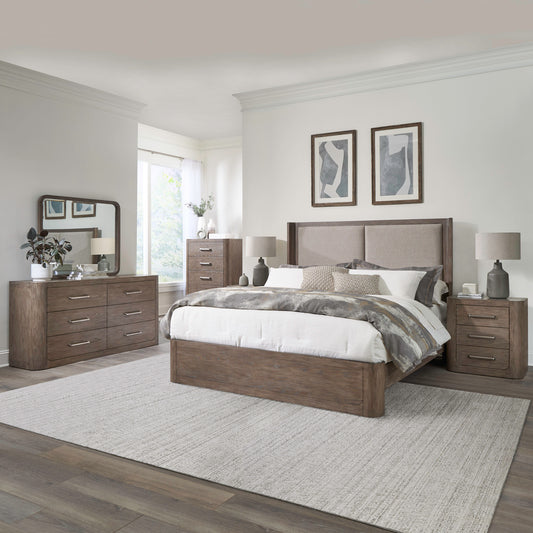 South Bend Queen Shelter Bed, Dresser & Mirror, Chest, Night Stand
