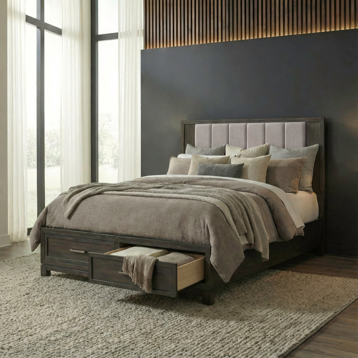 Modern Edge Queen Storage Bed