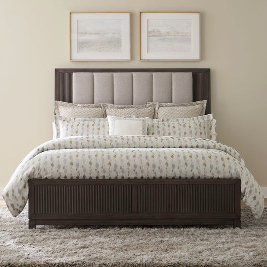 Modern Edge Queen Uph Bed, 2 Bedside Chests