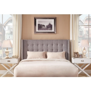 Gray Linen Queen Headboard