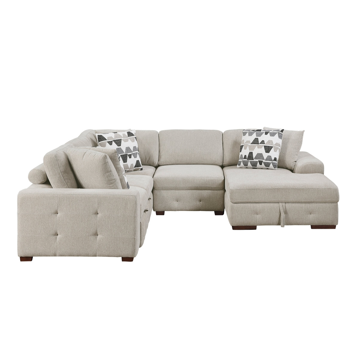 Raife 4-Piece Sectional with Right Chaise and Pull-out Bed