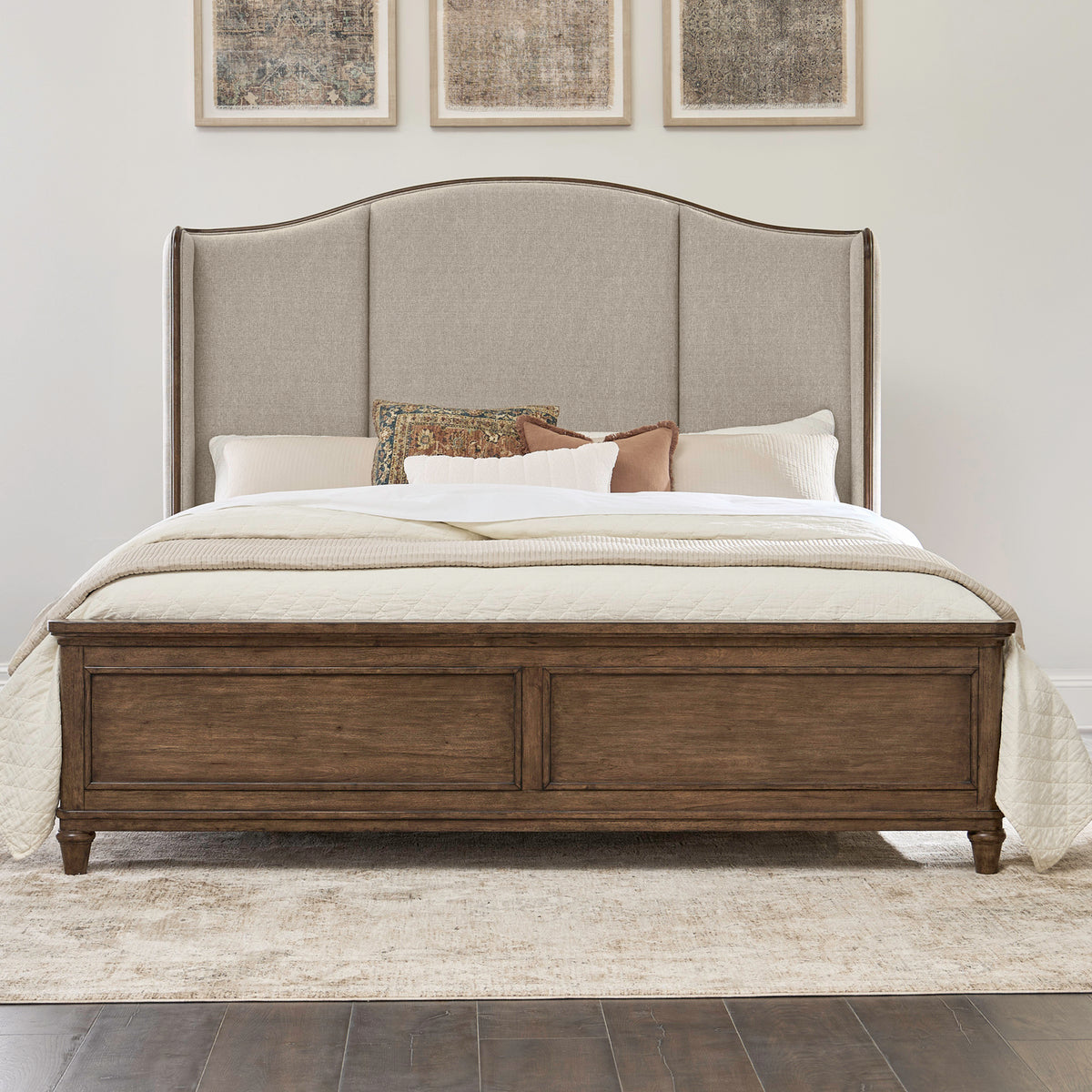 Harrison Heights Queen Shelter Bed, 2 Night Stands