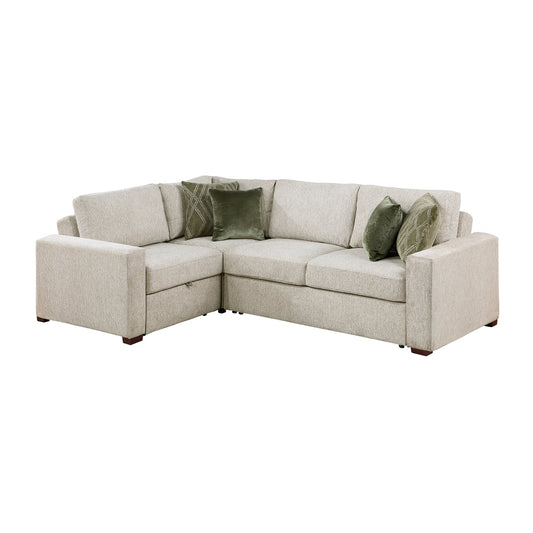 Isla 3-Piece Sectional with Pull-out Bed and Click Motion Back