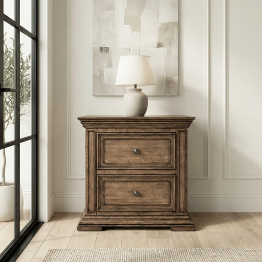 Big Valley 2 Drawer Night Stand w/ Charging Station